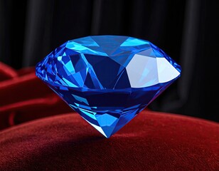 A vibrant blue diamond