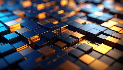 Abstract cubes in vibrant colors