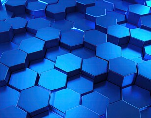 Abstract blue hexagonal pattern
