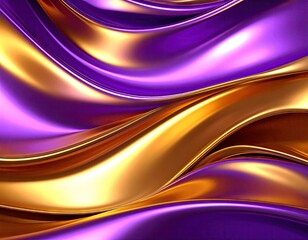 Abstract flowing fabric with purple and gold