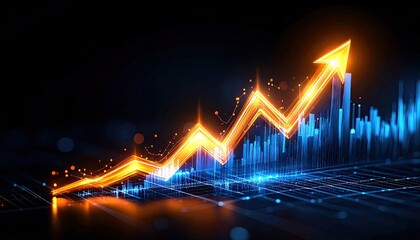 Abstract upward trend graphic