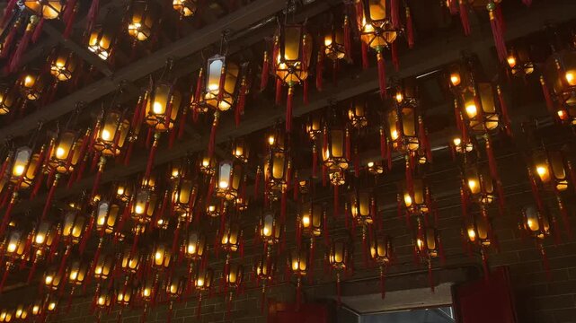 Chinese lanterns at the temple in Hong Kong

