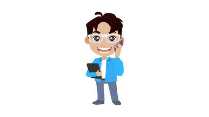 Using Smartphones Illustration – Transparent PNG