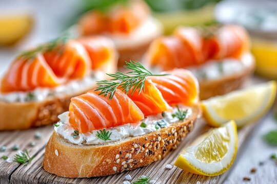 Canap&eacute;s de salm&oacute;n con queso crema y eneldo en un entorno acogedor que evoca sentimientos de soledad