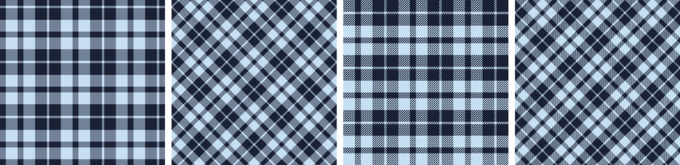 Plaid pattern set seamless tartan check plaid for skirt, tablecloth, blanket, duvet cover, or other modern fashion print.
