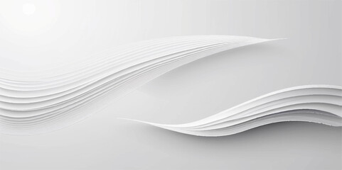 Obraz premium Abstract white background with flowing white waves and smooth lines design