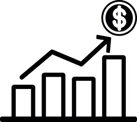 business graph with arrow