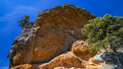 La Peña Gorda Inselberg, Episyenite Rock, La Peña Village, Salamanca, Castilla y León, Spain,...
