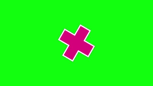 cross animation on green screen