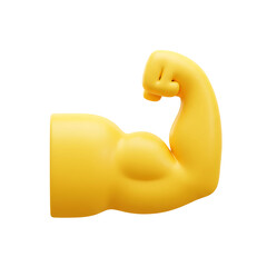 Yellow Flexed Bicep Muscle Icon