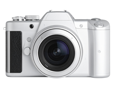 Silver camera lens professional photography equipment