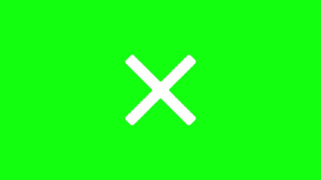 cross animation on green screen