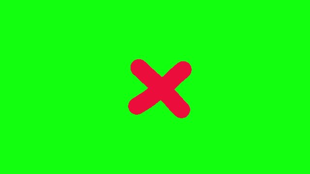 cross animation on green screen