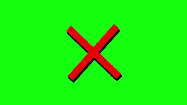 cross animation on green screen