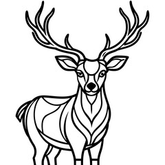 Elegant geometric deer silhouette with intricate line art design