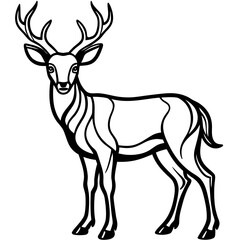 Fototapeta premium Elegant deer with majestic antlers standing proudly silhouette