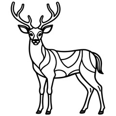 Fototapeta premium Artistic geometric deer silhouette with elegant antlers