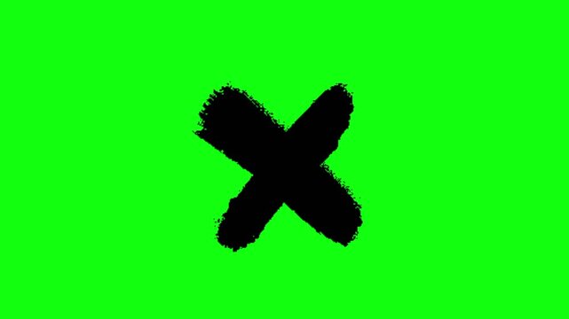 cross animation on green screen