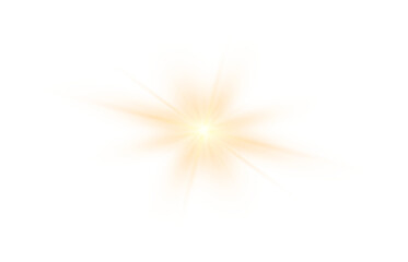 Shine glowing star. PNG Golden Spark isolated