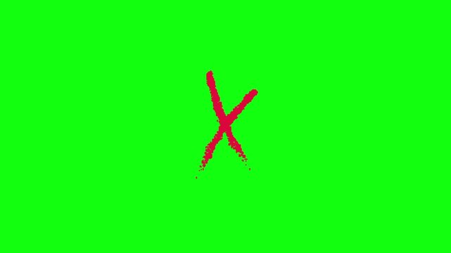 cross animation on green screen