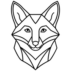 Geometric fox face outline silhouette with sharp angles and minimalist design
