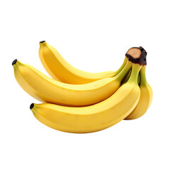 A bunch of yellow bananas isolated on transparent background