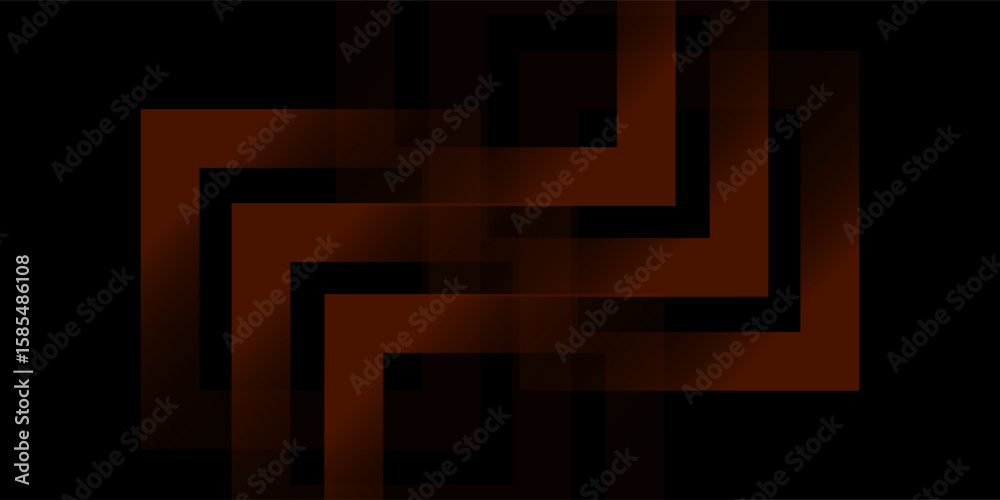Poster futuristic design dark black background with orange arrow geometric 3d background overlap pattern la