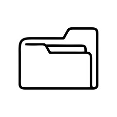 minimal black outline folder icon is ideal for file management websites, digital organization blogs, or software interface tutorials