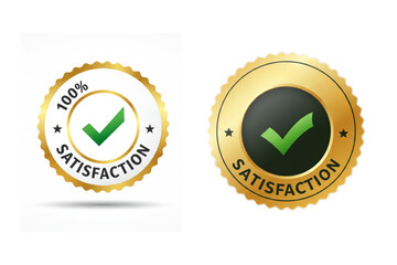 Guarantee seal graphic featuring a checkmark emblem signifying customer satisfaction and confidence in premium quality products or services.