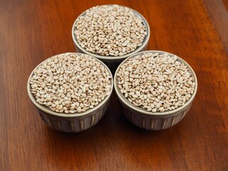 신선한 유기농 참깨, 음식재료