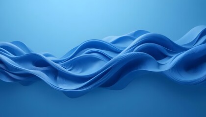 Abstract blue wavy forms against a gradient background