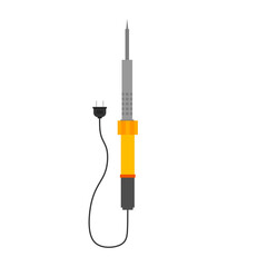 soldering iron flat design vector illustration for Electronic Repair and DIY Projects. station temperature, lead rosin, electric tool desolder soldering iron sign.