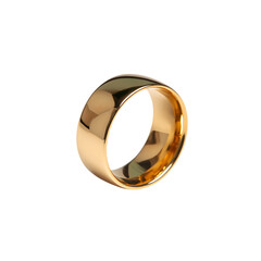 Gold ring jewelry isolated on a transparent background, in a PNG format