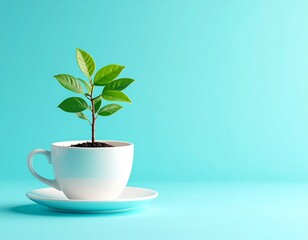 cup with plant