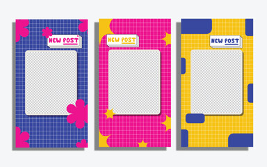 Social Media Templates Bold and Colorful New Post Announcements