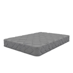 Fototapeta premium 3d Grey mattress with tufted design isolated on transparent background