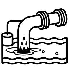 Industrial Pipe Water Pollution Vector
