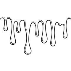 Dripping paint or slime vector illustration in black and white