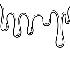 Dripping Paint or Liquid Outline Illustration in Black and White