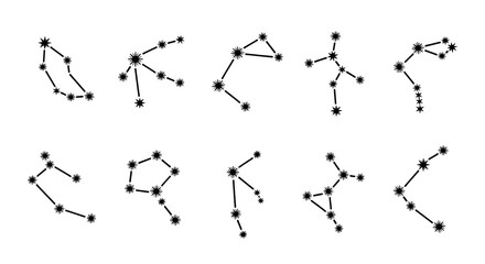 Celestial Connections A Collection of Constellation Outlines Depicting Stars and Cosmic Relationships