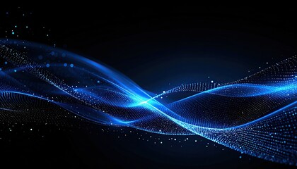 Abstract blue waves on dark background (1)