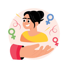 Women’s Achievements Concept Style illustrations. EPS 10 File 