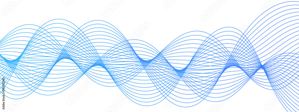 Poster abstract wave design with overlapping curved lines and gradient. lines rhythmic, flowing, elliptical
