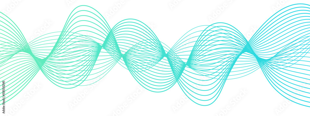 Aufkleber abstract wave design with overlapping curved lines and gradient. lines rhythmic, flowing, elliptical