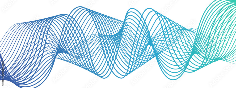 Poster abstract wave design with overlapping curved lines and gradient. lines rhythmic, flowing, elliptical