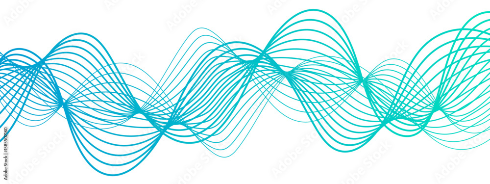 Poster abstract wave design with overlapping curved lines and gradient. lines rhythmic, flowing, elliptical