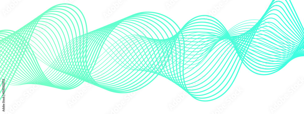 Poster abstract wave design with overlapping curved lines and gradient. lines rhythmic, flowing, elliptical