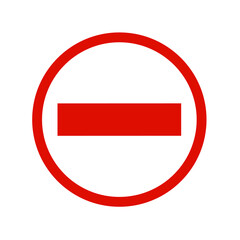 no entry sign vector on white background
