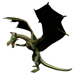 Fototapeta premium 3D Rendering Fairy Tale Dragon on White