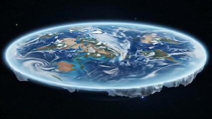 Flat earth map depicts a flat planet, suitable for digital design, conspiracy theory concept, educational purposes, and controversial topics. - Powered by Adobe